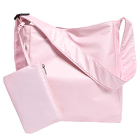 Elegante Bolso de Hombro Tipo Cubo de Nylon Tejido Azul para Mujer, con Correa Superior Ajustable y Cadena Desmontable para Llevar Cruzado