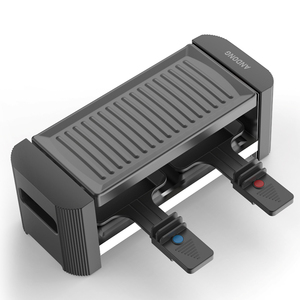 Grill électrique ANDONG pour 2 personnes avec plaque antiadhésive ou en pierre, planche mécanique en acier laminé à froid ou en ardoise - Product Image 4