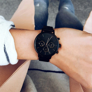 Reloj de Lujo de Alta Gama, Elegante, Totalmente Negro, con Tres Esferas, Movimiento de Cronógrafo Japonés OEM - Product Image 6