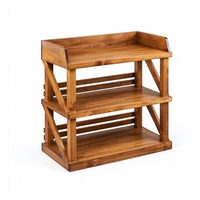 Étagère de présentation en bois pour boulangerie, support de comptoir rustique pour pain, beignets, fruits, pâtisseries, présentation au détail
