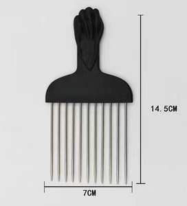 Peigne <span class=keywords><strong>Afro</strong></span> en plastique à gros prix, dents en métal, style personnalisé, outils de poche, pour barbier, Salon de coiffure, grand peigne, vente en gros, - Product Image 5