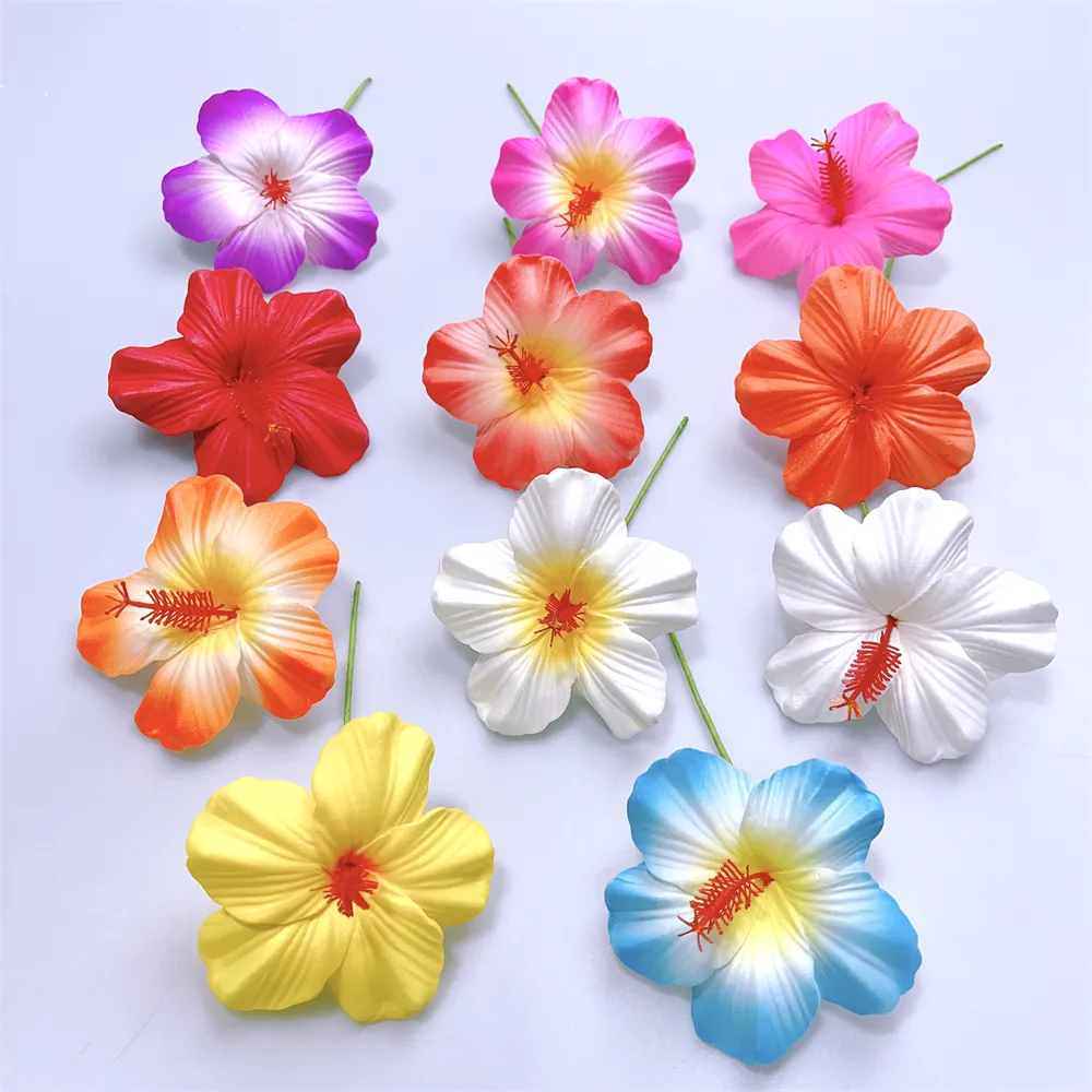 Foam Hibiscus Hair Pick 11 Colors 8CM EVA Artificial Hawaii Dance Party Decorative Flower Women Accessories