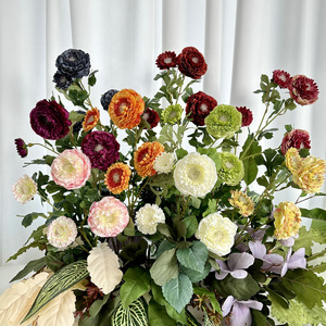 Fleurs artificielles Mei Hui Calendula, 2 grandes et 2 petites, jaunes, pour décoration de mariage et décoration intérieure - Product Image 1