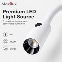 Lámpara de Lectura LED Flexible con Diseño de Cuello Ajustable para Habitaciones de Hotel