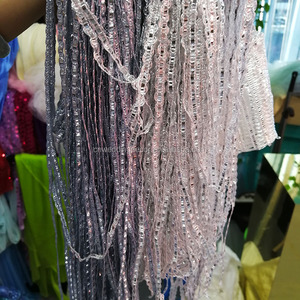 Rideau de porte ficelle à paillettes, diviseur de salle avec perles et <span class=keywords><strong>frange</strong></span> perlée pour décoration de mariage - Product Image 4