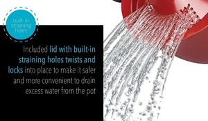 Sang trọng hiện đại 5 Quart không dính Pasta nồi nhôm nhà bếp đồ nấu nướng với khóa Lọc Nắp Bếp gas tương thích Cookware Set - Product Image 6