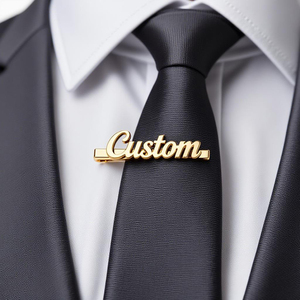 Wholesale Custom Engraved Flat Bow Number Neck Tie <strong>Pin</strong> for School - Product Image 6