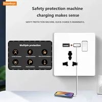 Prise de courant standard britannique 13A avec double prise USB Type-C, interrupteur 1/2/3 voies, prise murale électrique universelle blanche à 5 broches