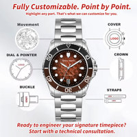 Montre de plongée personnalisée à 10 cadrans colorés, mouvement automatique 8215, lunette rotative en aluminium, fond transparent, date automatique, montre de sport pour homme