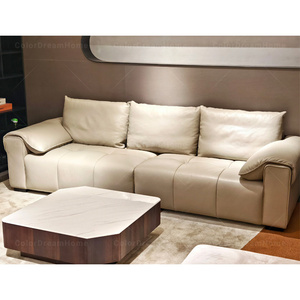 Ensemble de meubles design moderne, canapé rembourré de luxe, haute qualité, modulaire, cuir véritable, 4 places S3106 - Product Image 2