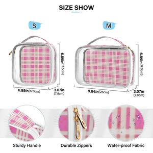 2-pack Hawaii Portable Transparent Toiletry Bag Clear PVC Cosmetic Bag Women Girls Custom Logo Travel Toiletry <b>Pouch</b> with <b>Zip</b> - Product Image 4