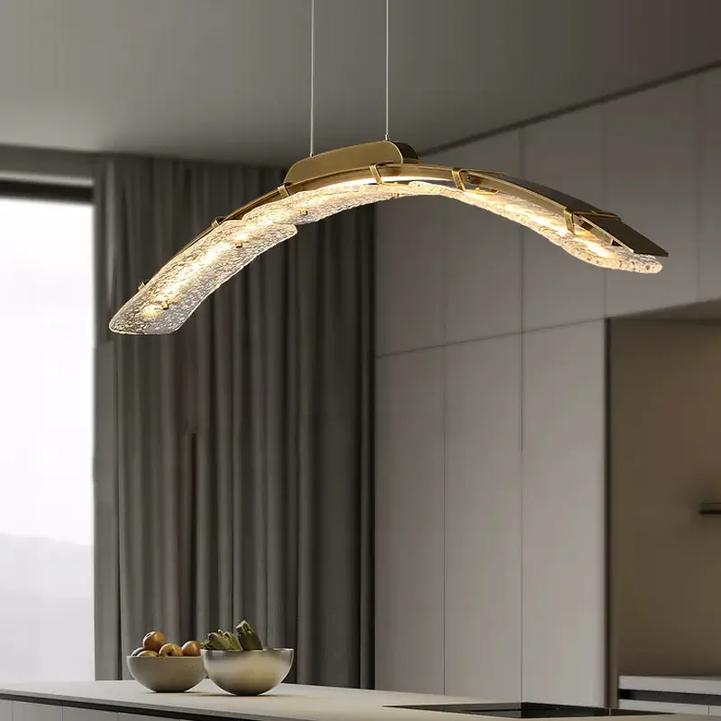 2024 Neuheit Eisglas-Lampenschutzdekoration Kronleuchter hängendes Anhängerlicht für Kücheninsel