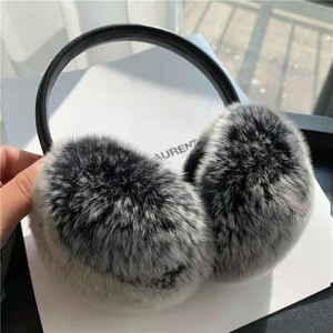 Vente en gros de <span class=keywords><strong>cache</strong></span>-oreilles de luxe pour femmes, hiver, mode, <span class=keywords><strong>cache</strong></span>-oreilles doux avec vraie fourrure de lapin Rex, fille - Product Image 4