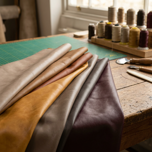 Cuir véritable de <span class=keywords><strong>vache</strong></span> et de buffle de qualité supérieure, embossé, effet autruche, brillant et grainé, en feuille, BS International, résistant au vent, pour artisanat et usage domestique - Product Image 1