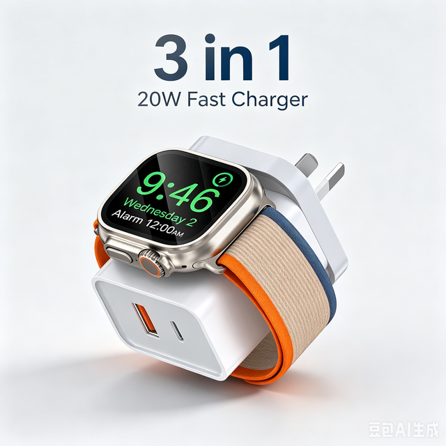 HNT Wholesale PD20W Wireless GaN Charger USB-A USB-C Wall Adapter Fast Charging  OEM ODM for Apple Watch iPhone Samsung