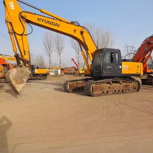 Used Excavator Engine Compartment Yellow Metal Housing <b>Battery</b> and Electrical Components Visible - Product Image 4