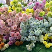Nieuwe Aankomst Meerdere Kleuren 10 Hoofden Honingraat Fruit Zijde Kunstmatige Bal Chrysanthemum Voor Bruiloft Decoratie