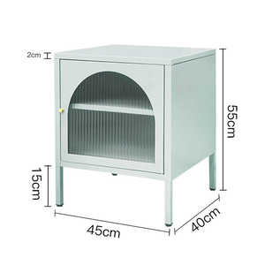 <span class=keywords><strong>Table</strong></span> <span class=keywords><strong>de</strong></span> <span class=keywords><strong>Chevet</strong></span> en Acier Écologique avec Étagère pour Chambre à Coucher <span class=keywords><strong>et</strong></span> Salon – Meuble d'Appoint Sûr <span class=keywords><strong>et</strong></span> Écologique - Product Image 2