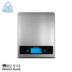 Multifunctional आधुनिक 5kg घरेलू खाद्य वजन स्टेनलेस स्टील मंच डिजिटल रसोई पैमाने पर