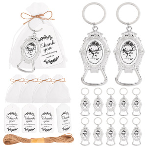 New Arrival Wedding Favors for Guests Oval <strong>Shaped</strong> of <strong>Key</strong> <strong>Chain</strong> Thank You with Tags and Organza Bags Wedding Souvenirs &amp; Gift - Product Image 3