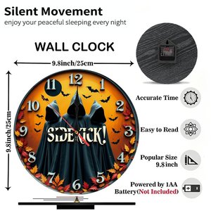 Round Wooden Wall <b>Clock</b> 25x25Cm Silent Non Ticking Creative Nordic Wooden Wall <b>Clocks</b> - Product Image 2