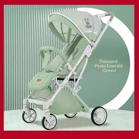 Poussette pliable légère en alliage d'aluminium à quatre roues pour bébé, avec poignée simple et portable, pour 0-6 mois, position assise et allongée
