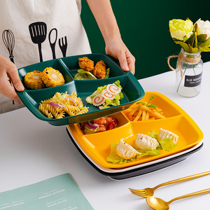 Assiettes nordiques à <span class=keywords><strong>3</strong></span> compartiments en porcelaine céramique mate pour adultes - Product Image 3