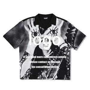 Chemise à col imprimé Star Power Camp, t-shirts graphiques décontractés de haute qualité pour hommes, chemises pour hommes - Product Image 2