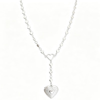 Collier avec pendentif cœur en argent, style doux et cool, accessoire polyvalent pour le cou