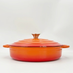 Ensemble de 9 casseroles et poêles à frire <span class=keywords><strong>pour</strong></span> four hollandais casserole peu profonde cuisson du <span class=keywords><strong>pain</strong></span> ensemble d'ustensiles de cuisine en <span class=keywords><strong>fonte</strong></span> émaillée orange - Product Image 4