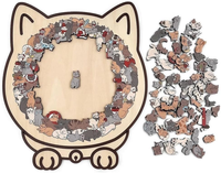 Puzzle en bois en forme de chat, couleurs Morandi, éducatif, pour enfants et adultes, cadeau, vente chaude