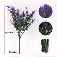 Tanaman simulasi lavender plastik hijau dekorasi tanaman kecil untuk balkon luar ruangan bunga simulasi