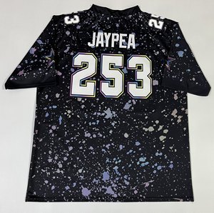 Jersey Sepak Bola Amerika Custom Pria 100% Poliester Motif Cowboys Splatter Paint Galaxy Print OEM Jersey Kesadaran Kanker Payudara - Product Image 4