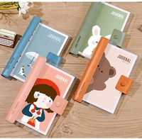 Vente en gros, couverture transparente en TPU, Journal B5 A5 A6, carnet de taille en cuir PU, colonne vertébrale, feuille lâche, organisateur, planificateur avec bouton