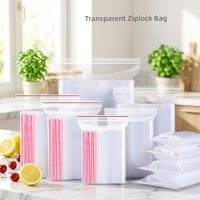 Sacs en PE transparents, durables, réutilisables et écologiques à fermeture auto-adhésive pour l'emballage et le stockage de petites pièces