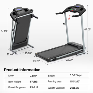 FCJ Home tapis roulant portatile elettrico motorizzato Fitness sensore di impulso curva Design per la casa esercizio Max 120kg