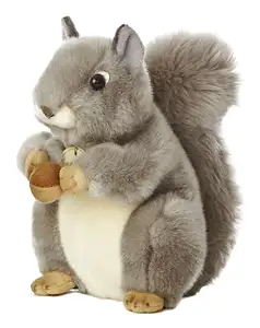 Oem/mm personalizar atacado simulação animais, brinquedos de pelúcia miyoni cinza squirrel 8"