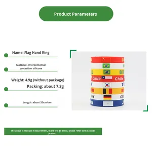 France <span class=keywords><strong>Paris</strong></span> World Games Commémorative National Day États-Unis Brésil Chine Drapeau Eco-friendly Silicone Bracelet 20cm Band - Product Image 2