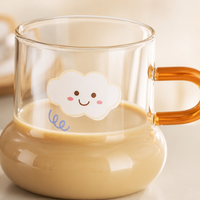 Gobelet en verre écologique grande capacité, design circulaire adorable, résistant à la chaleur, pour la rentrée scolaire