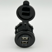 Enchufe de Carga USB-A Doble Empotrable e Impermeable, Salida Total de 4.8A DC12-24V para RV, Embarcaciones, Autos, Camiones, ATV