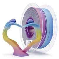 2025 warna baru ZIRO grosir Matte Rainbow Pla 1.75mm 1kg kumparan multiwarna gradien Matte Pla 3d filamen Printer