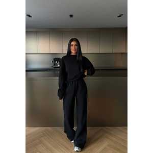 Survêtement décontracté noir à capuche coupe-vent taille XXL, confortable, respirant, imprimé, pour le jogging hivernal, grande taille, avec logo - Product Image 3