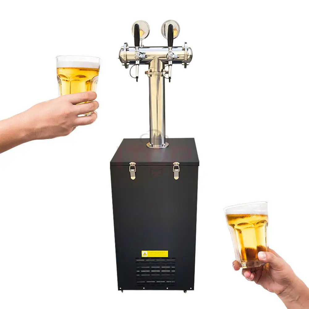 Máquina de cerveja de aço inoxidável, 2 cabeças, máquina de chope de cerveja, suporte de refrigerador, máquina resfriadora, venda imperdível