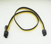 PCI-E 6 Pin ke PCI-E 8 (6+2) Pin Kabel Adaptor Daya Komputer 16AWG Berkualitas Tinggi 60cm
