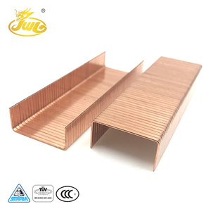 JWL OEM Offre Spéciale Cuivre Plaqué 35MM 16GA <span class=keywords><strong>En</strong></span> <span class=keywords><strong>U</strong></span> <span class=keywords><strong>En</strong></span> Acier <span class=keywords><strong>Clou</strong></span> Agrafe de Carton - Product Image 1