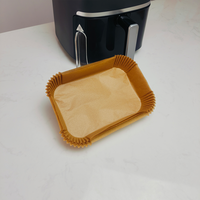 Papier de cuisson rectangulaire naturel anti-déformation haute température pour friteuse à air, idéal pour les côtes de porc