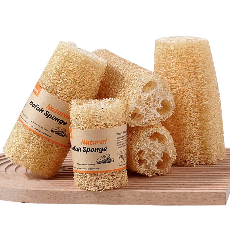 Éponge de luffa naturelle biodégradable Brosses de bain Épurateurs cuisine nettoyage vaisselle bain lavage nettoyage quotidien luffa