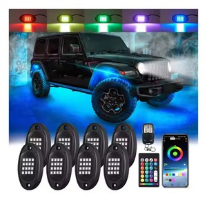 Universal Fit 8PCS RGB LED Underglow Lights 16M <span class=keywords><strong>Colores</strong></span> IP67 Impermeable Car Neon Kit Off-Road Chasis Light para <span class=keywords><strong>Jeep</strong></span> Truck - Product Image 1