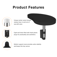 Table d'appoint et plateau à boissons Immer Premium Modern Black Polymer pour spa, installation facile, garantie 2 ans, pour utilisation en extérieur avec bain à remous