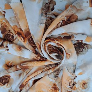 Tissu en Soie de Mûrier, Largeur 150 cm, Impression Numérique, Style Floral, Double Crêpe, 70 g/m², Norme Nationale Chinoise - Product Image 3